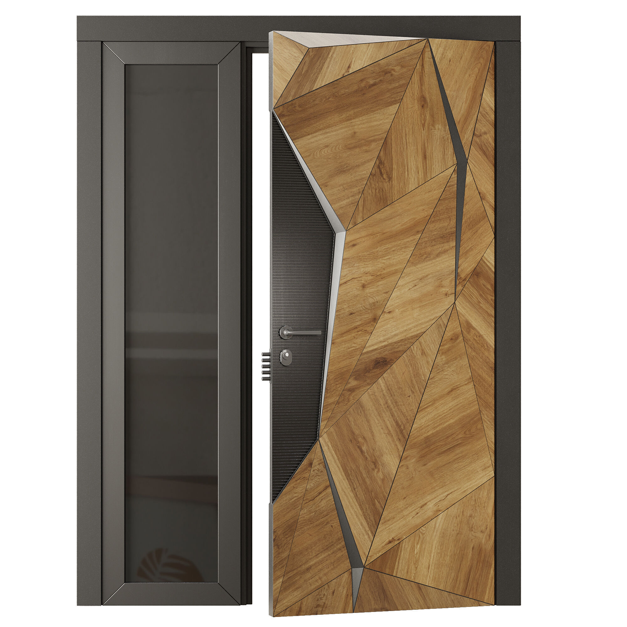 Entrance door set60 3D model_1