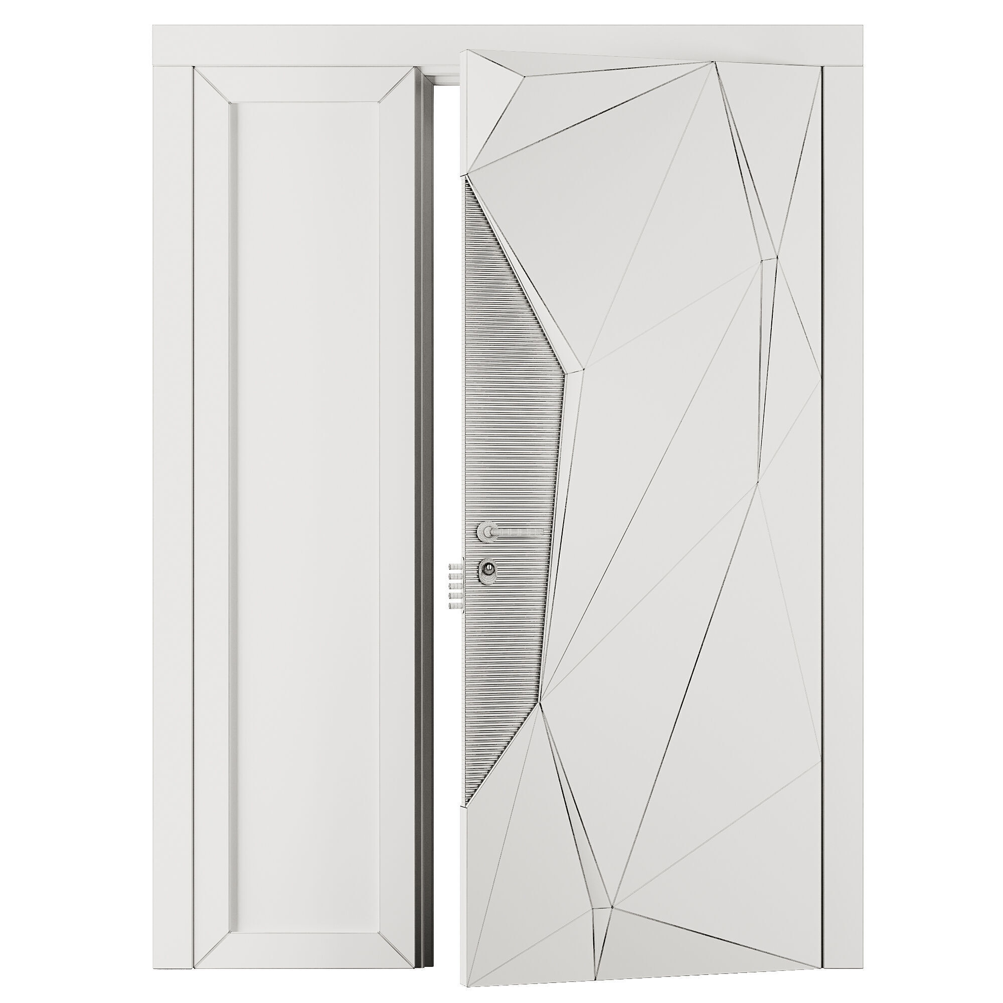 Entrance door set60 3D model_3