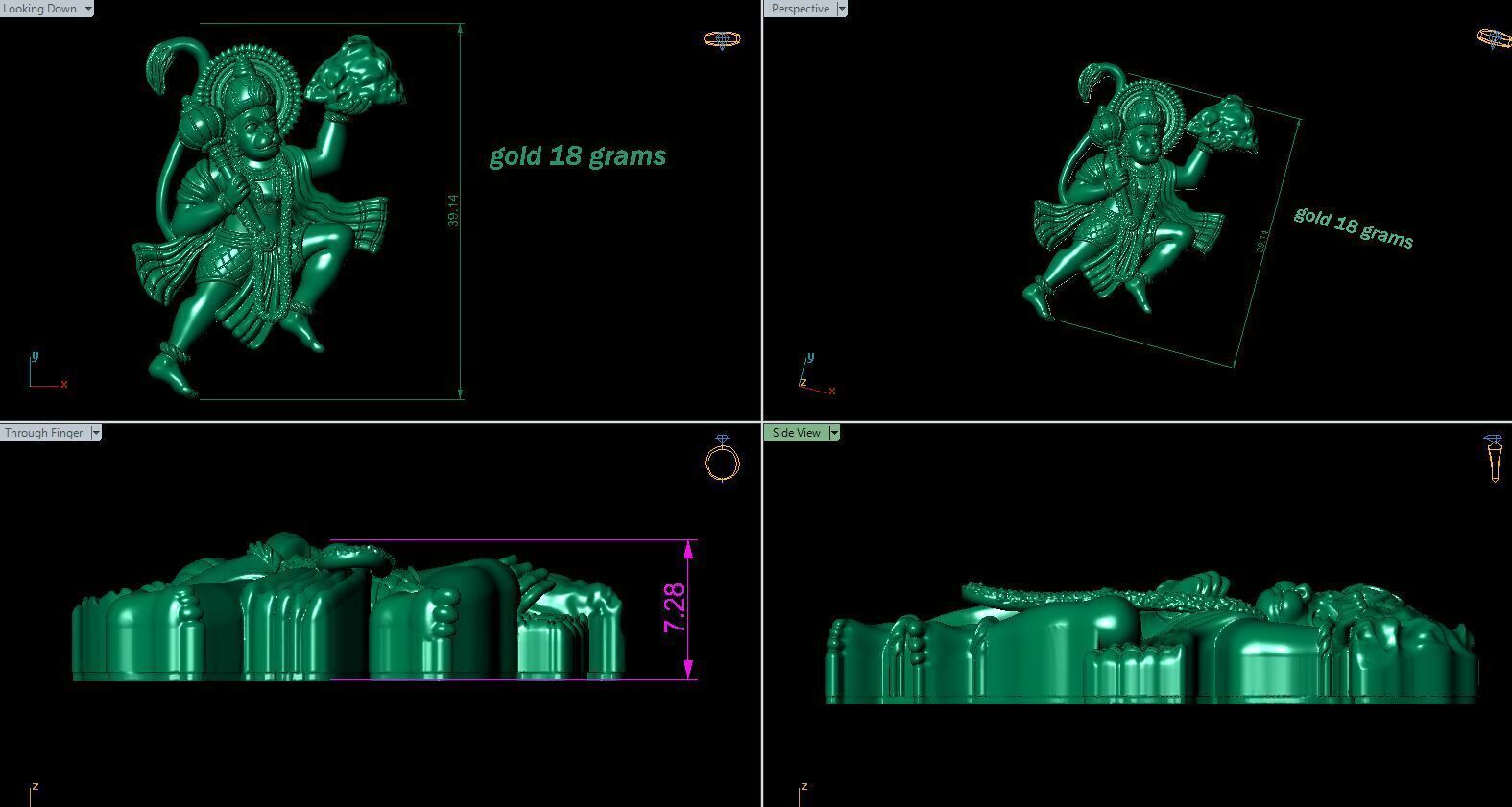 Hanuman pendant 3D print model_10