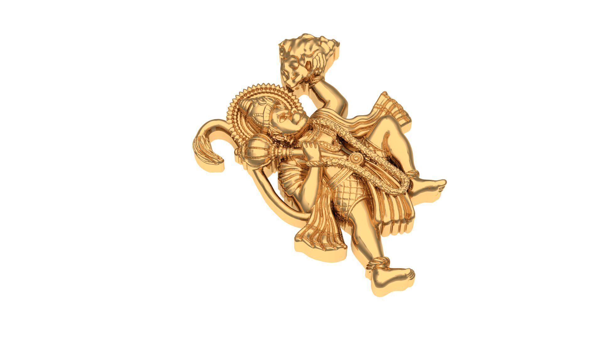 Hanuman pendant 3D print model_5