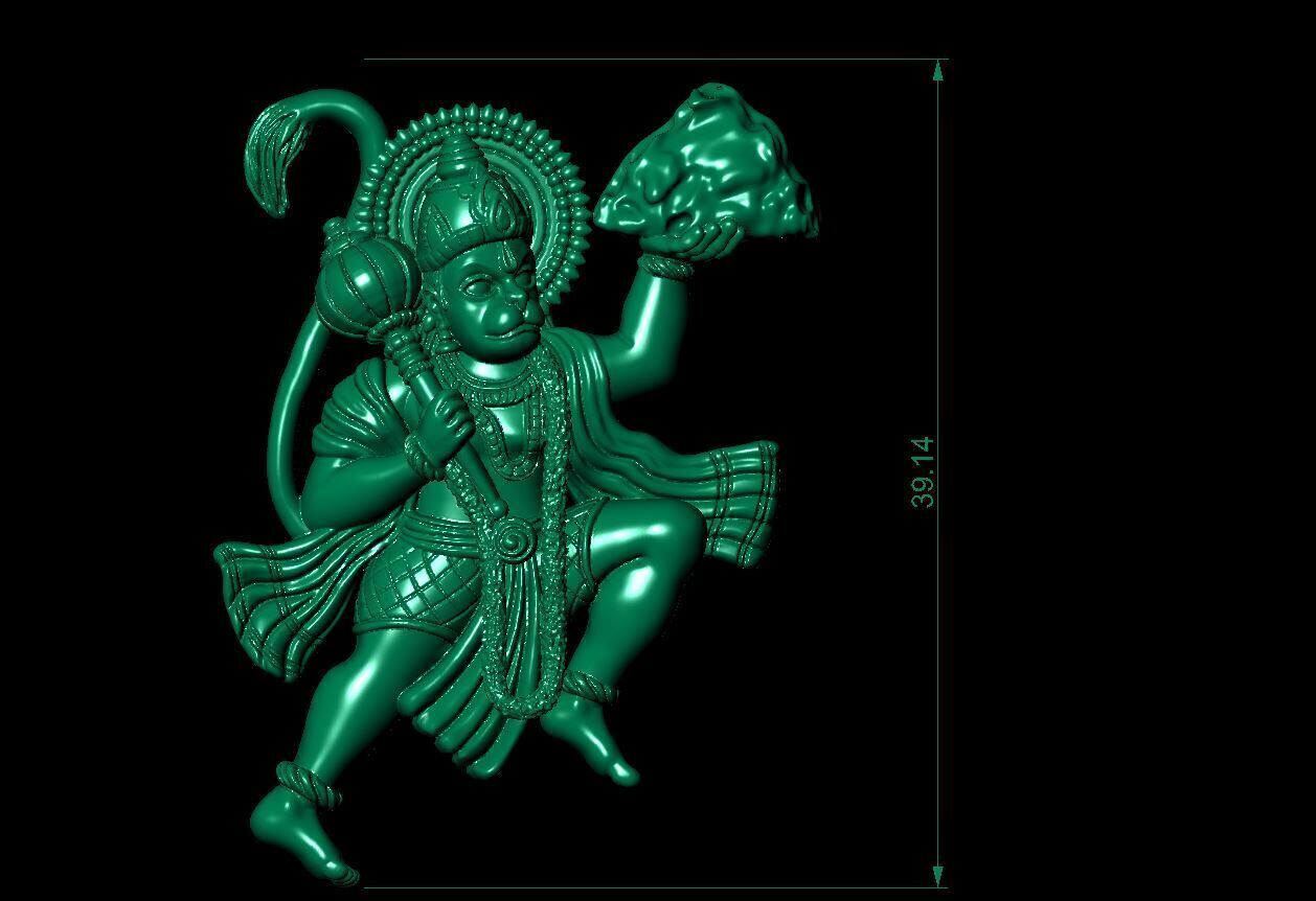 Hanuman pendant 3D print model_8