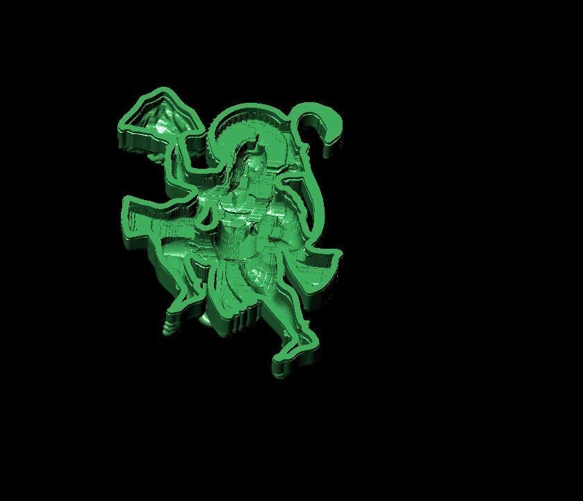 Hanuman pendant 3D print model_2