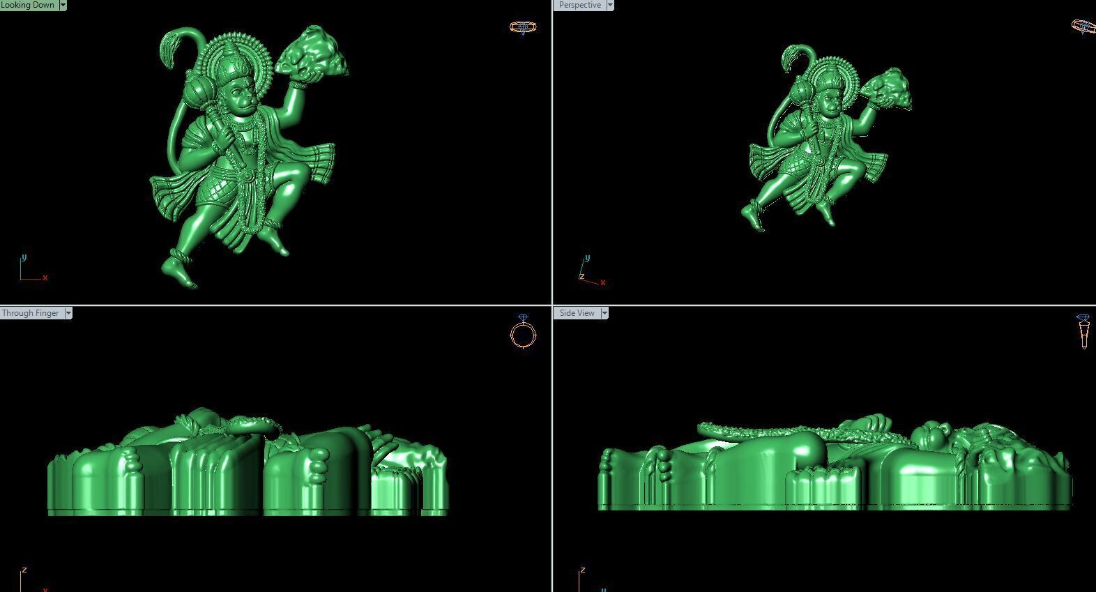 Hanuman pendant 3D print model_1