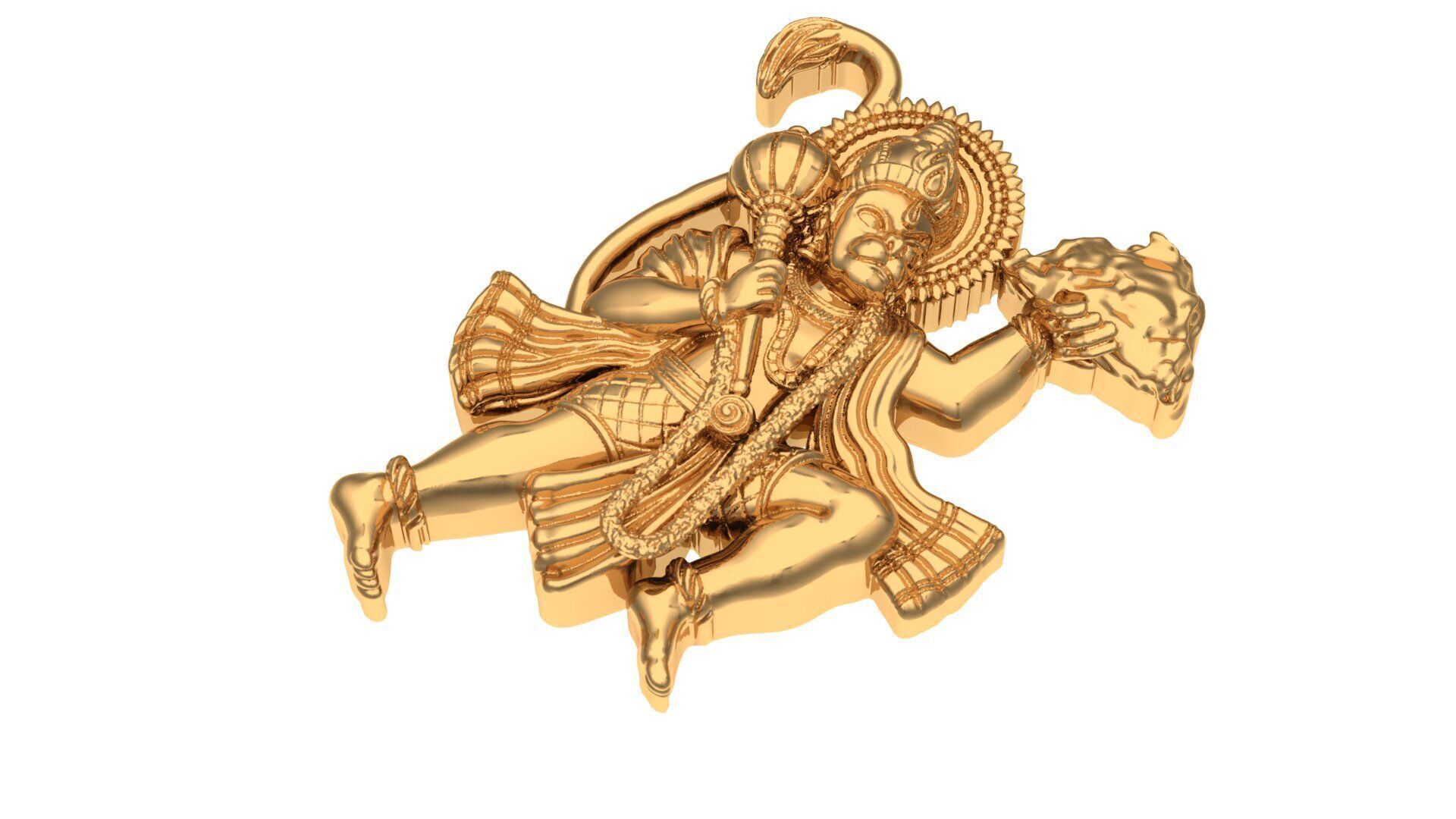 Hanuman pendant 3D print model_4