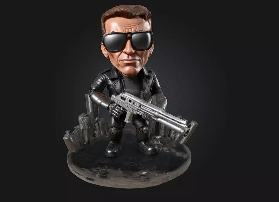 Terminator T 800 3D Printable Stylized Caricature 3D print model