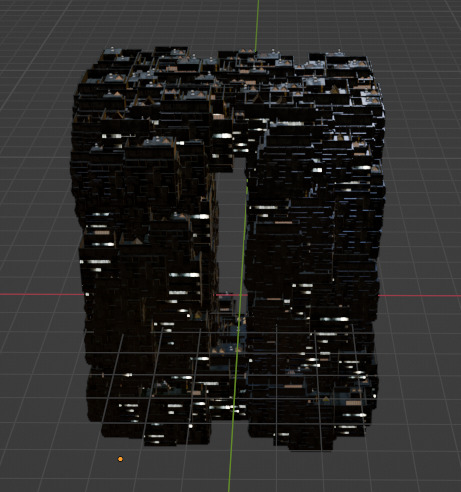 Sci fi night city building 6 Low-poly 3D model_2