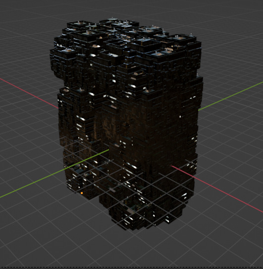 Sci fi night city building 6 Low-poly 3D model_3