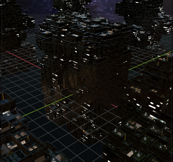 Sci fi night city building 6 Low-poly 3D model_1