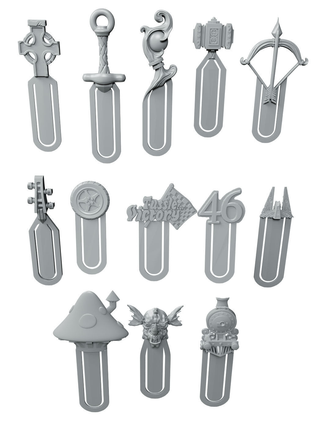 Bookmark Fantasy Pack 3D print model_13