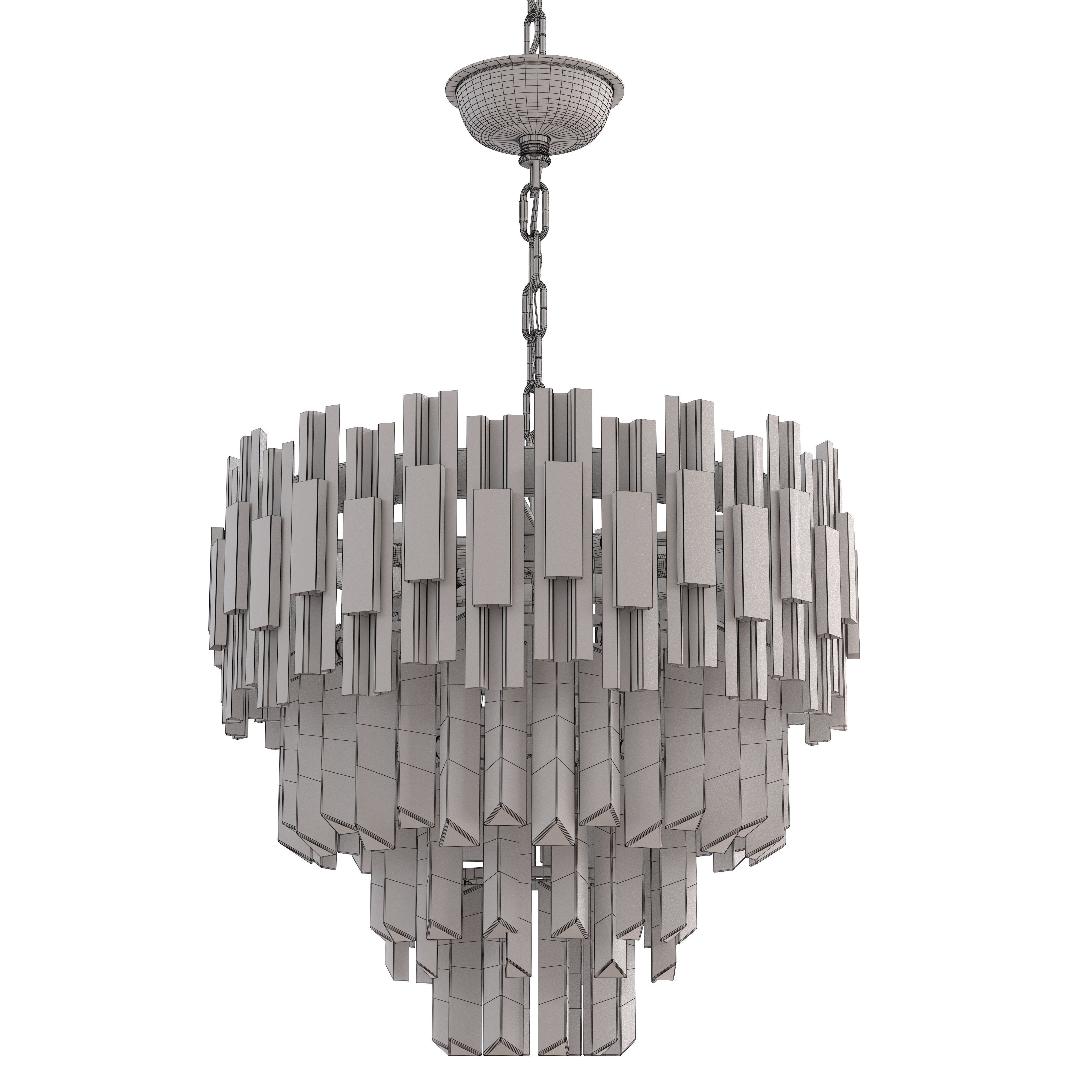  Black and Gold Round Chandelier  3D model_7