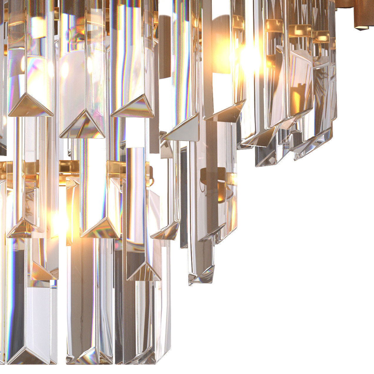  Black and Gold Round Chandelier  3D model_4