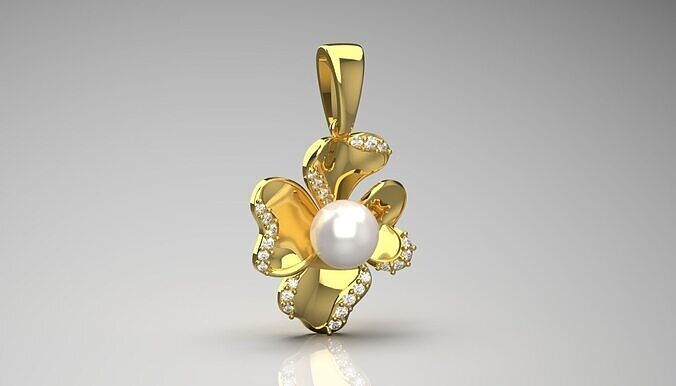 woman pearl jewelry pendant pp0046 3D print model