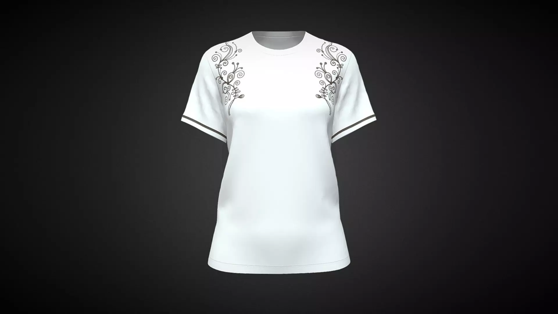 Ladies White Tops V2 In Low Poly Low-poly 3D model_0