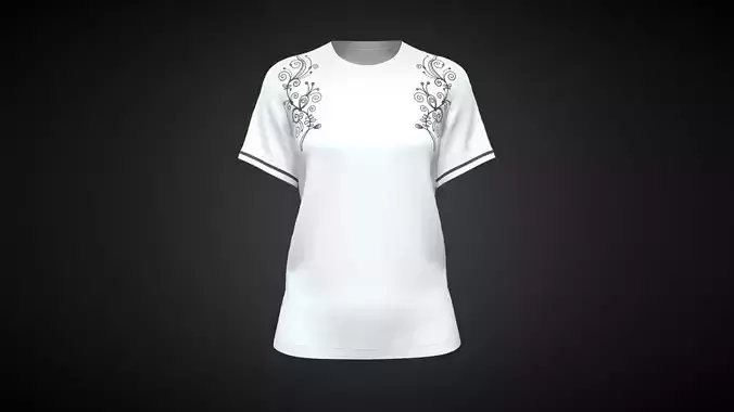 Ladies White Tops V2 In Low Poly