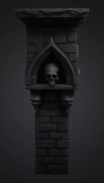 Bone Piller column 1 Low-poly 3D model_0