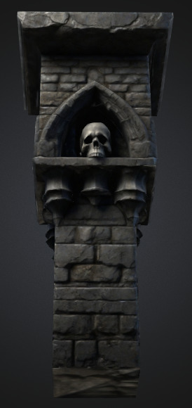 Bone Piller column 1 Low-poly 3D model_5