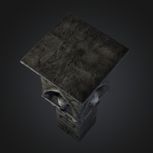 Bone Piller column 1 Low-poly 3D model_4