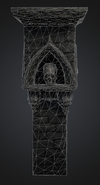 Bone Piller column 1 Low-poly 3D model_1