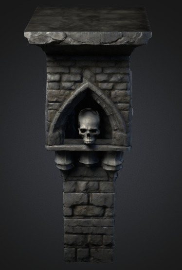 Bone Piller column 1 Low-poly 3D model_3