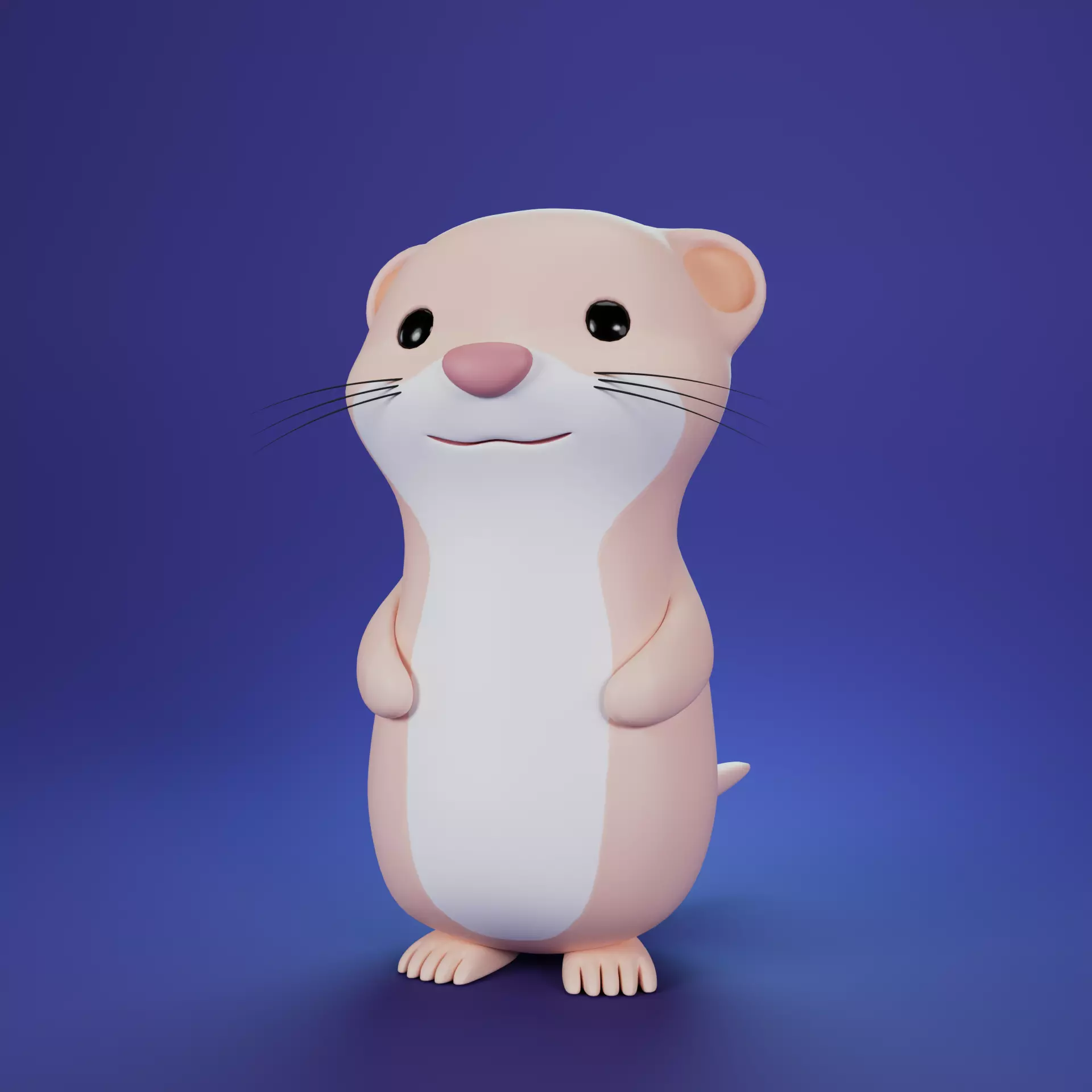 ferret cute animal 3D model_0