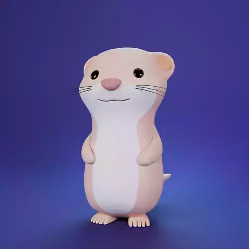 ferret cute animal 3D model