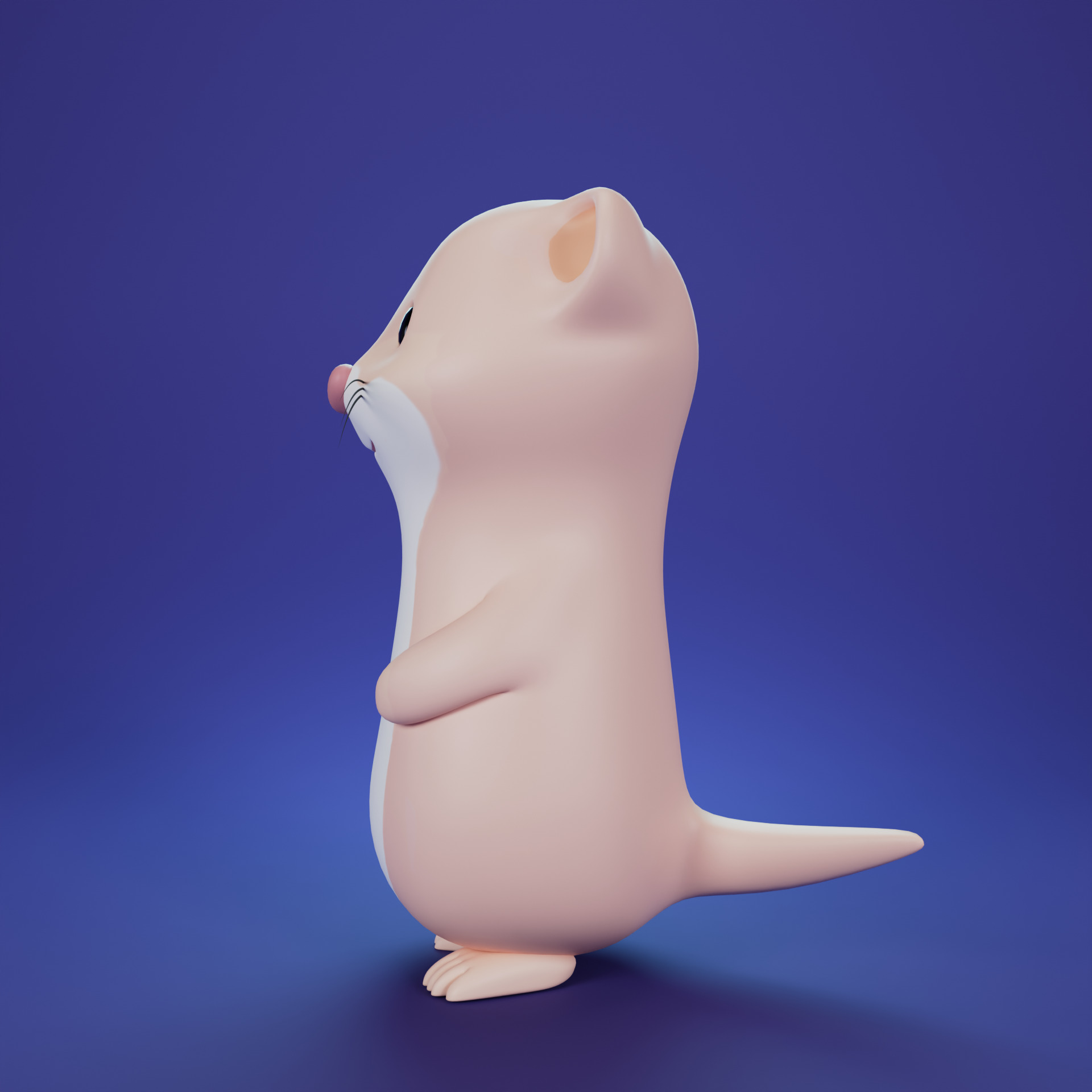 ferret cute animal 3D model_1