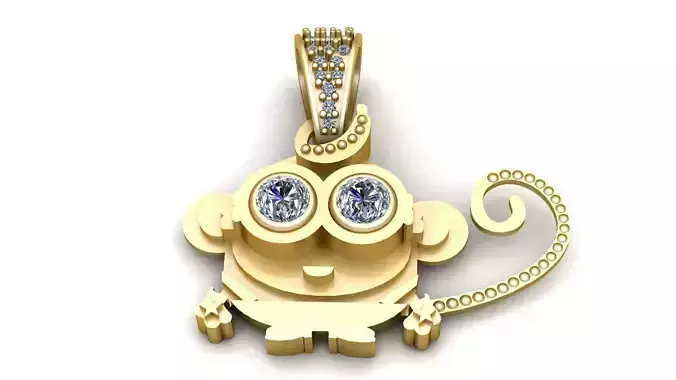 MONKEY PENDANT 3D PRINTABLE MODEL 