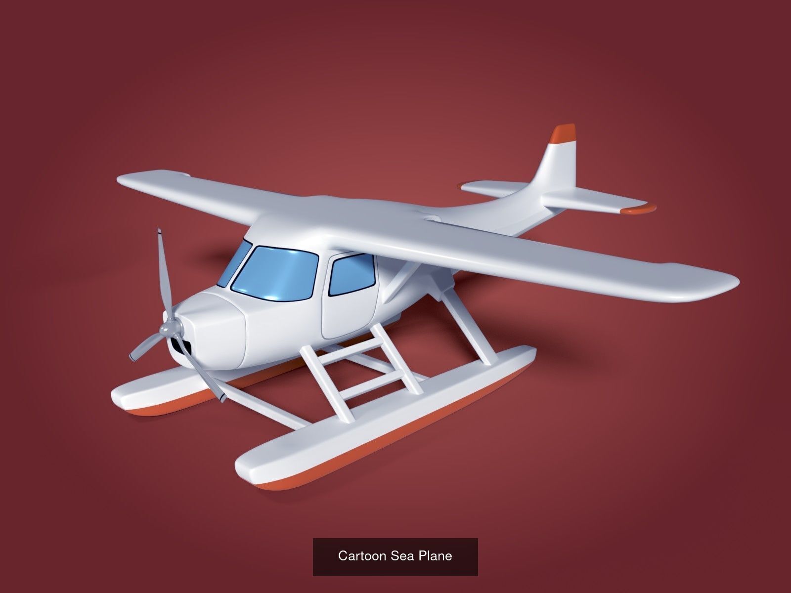 Cartoon Aircraft - Airplane - Plane - Sea Plane - Light Plane 3D Model Collection_2