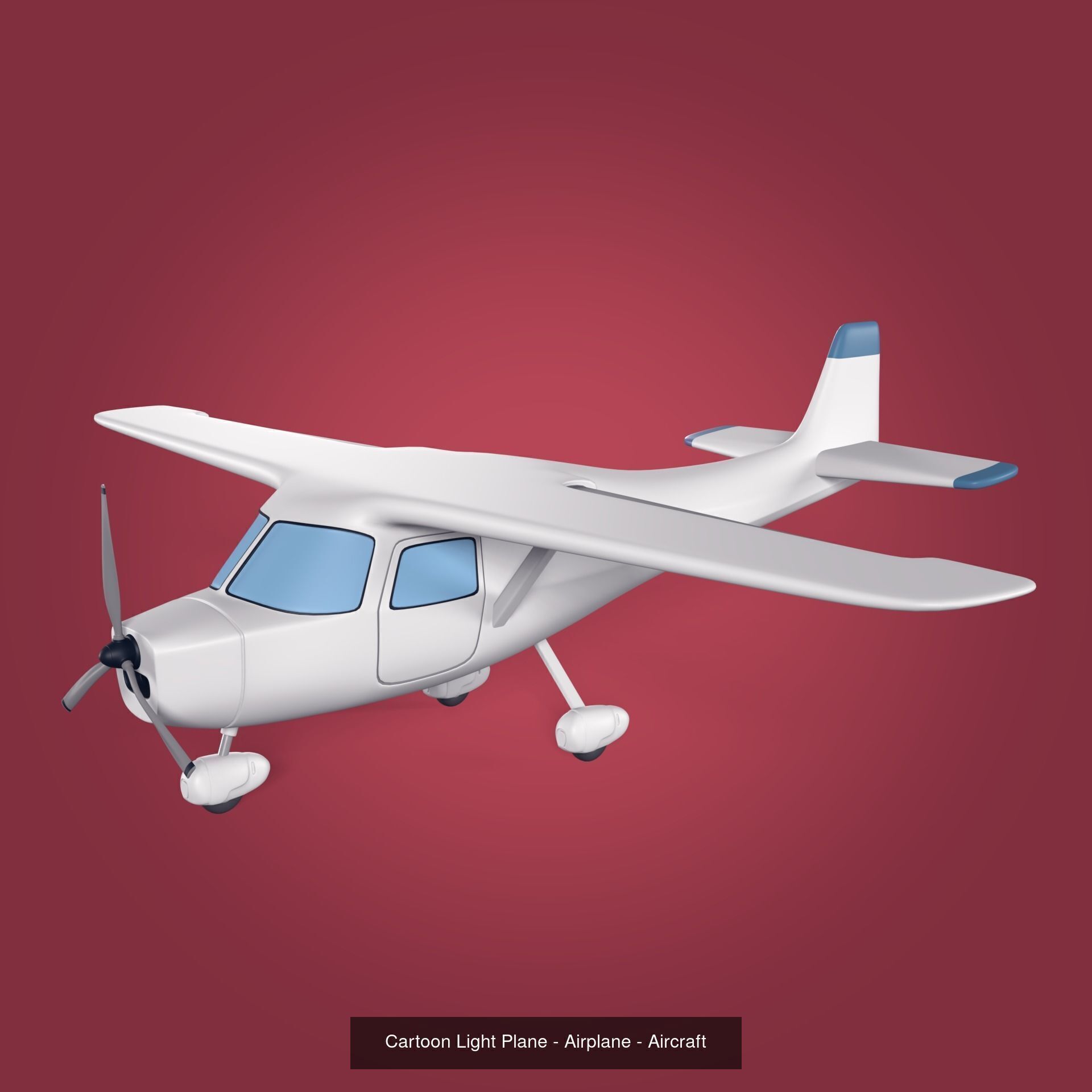 Cartoon Aircraft - Airplane - Plane - Sea Plane - Light Plane 3D Model Collection_3