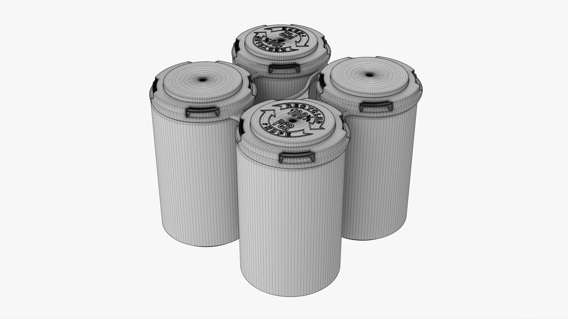 Slim Can 150ml Clip Pak Carrier Handle Quadpak 3D model_6