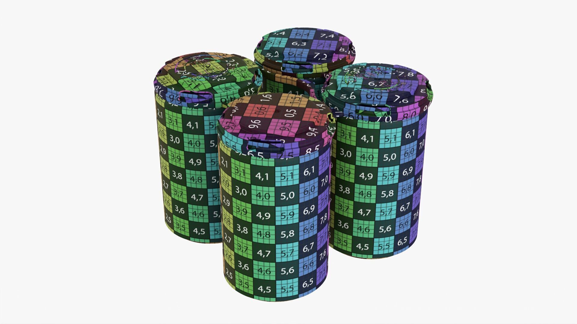 Slim Can 150ml Clip Pak Carrier Handle Quadpak 3D model_11