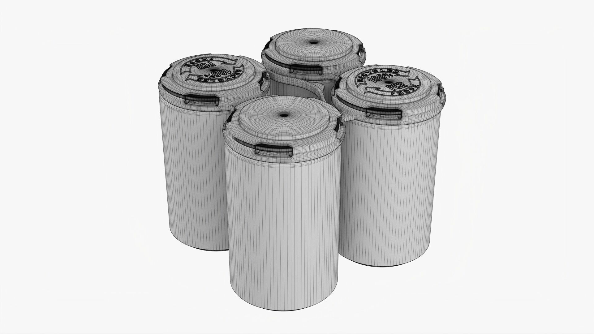 Slim Can 150ml Clip Pak Carrier Handle Quadpak 3D model_5