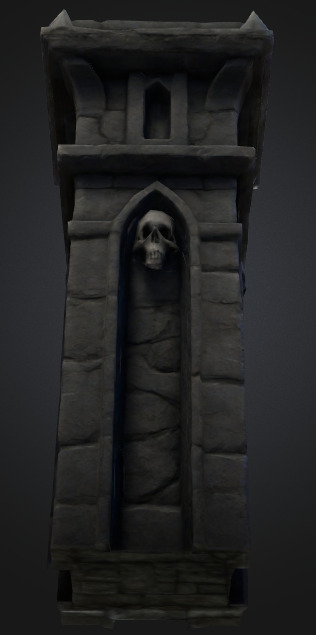 Bone Piller column 2 Low-poly 3D model_4