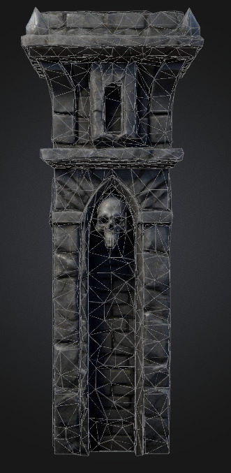 Bone Piller column 2 Low-poly 3D model_1