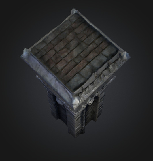 Bone Piller column 2 Low-poly 3D model_5