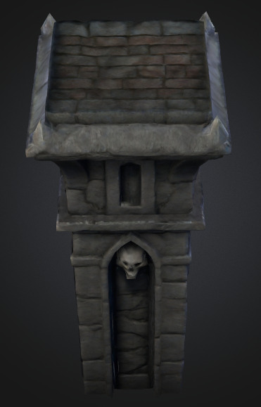 Bone Piller column 2 Low-poly 3D model_3