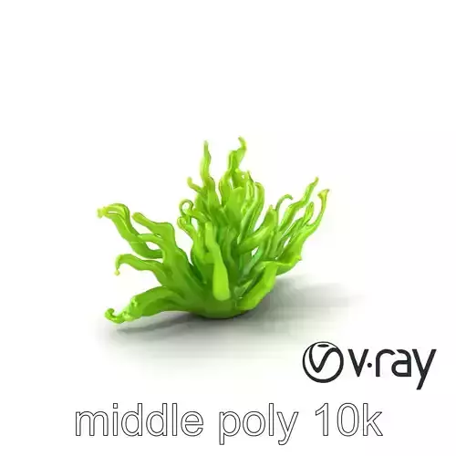 Vibrant Green Seaweed Flowing Design model pack Low-poly 3D model