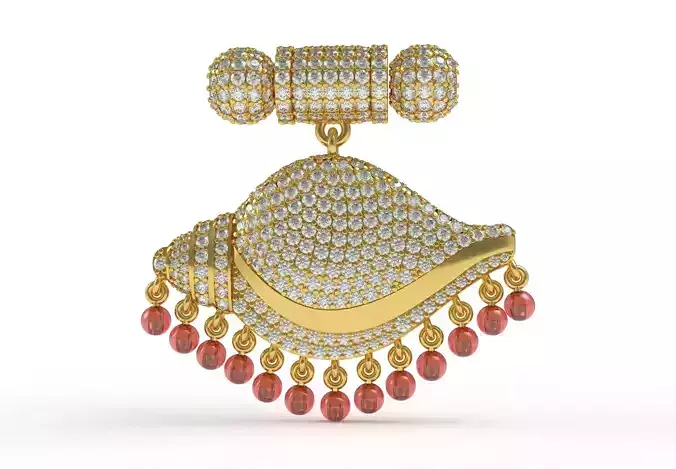 Conch Shape Diamond Pendant