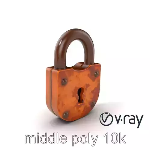 Rusted Metal Lock Antique Design model pack Low-poly 3D model