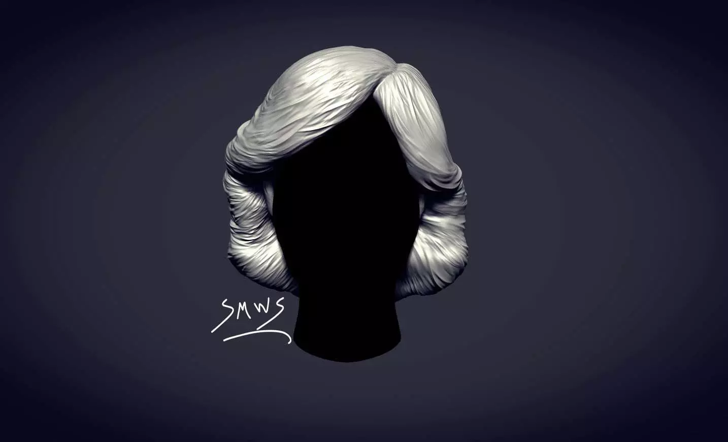 hairstyle for girls feathered 70s 80s 3D print model