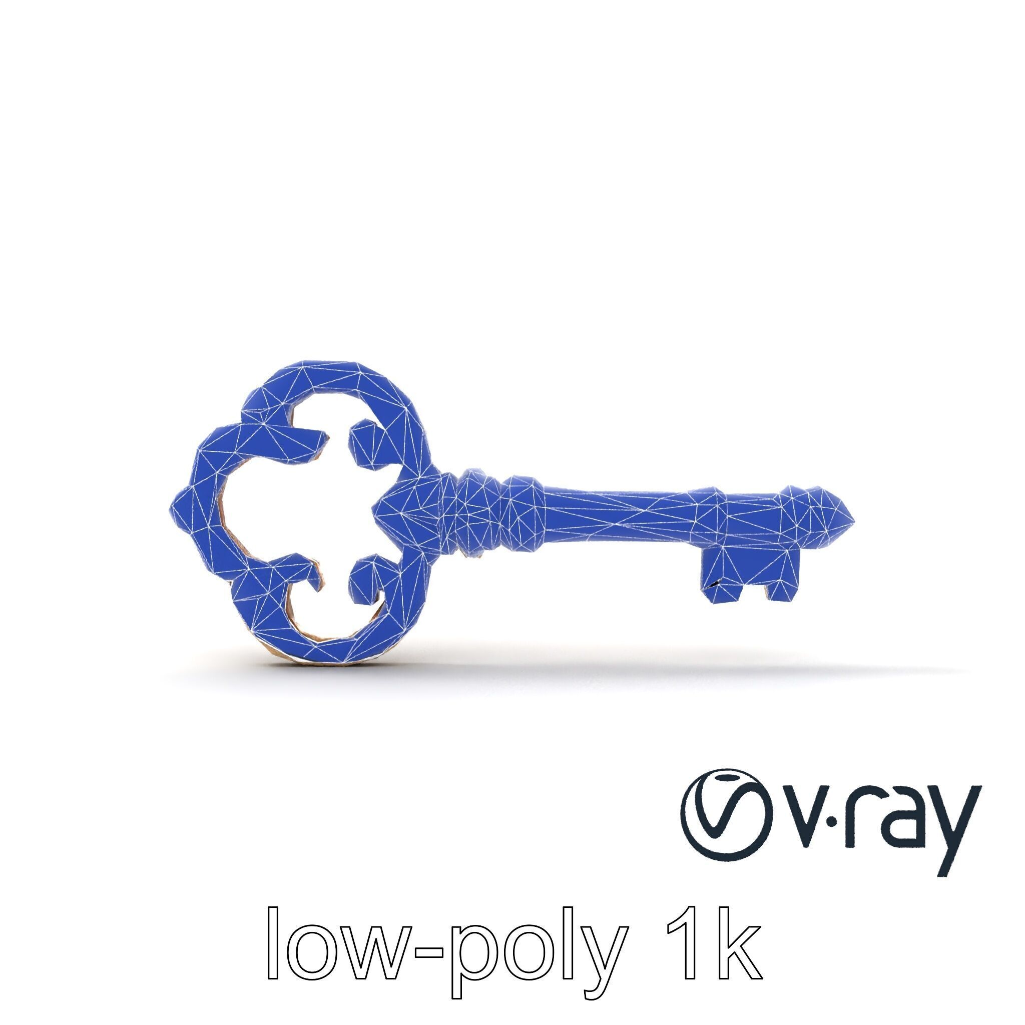 Antique Key Detailed Sculpture model pack Low-poly 3D model_24