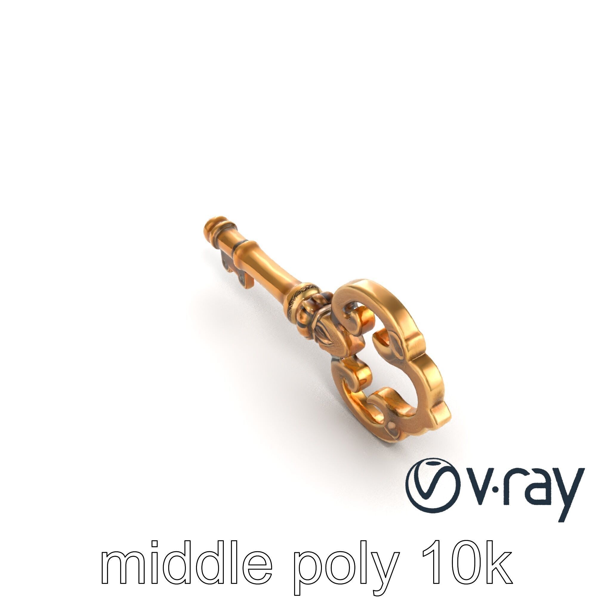 Antique Key Detailed Sculpture model pack Low-poly 3D model_23