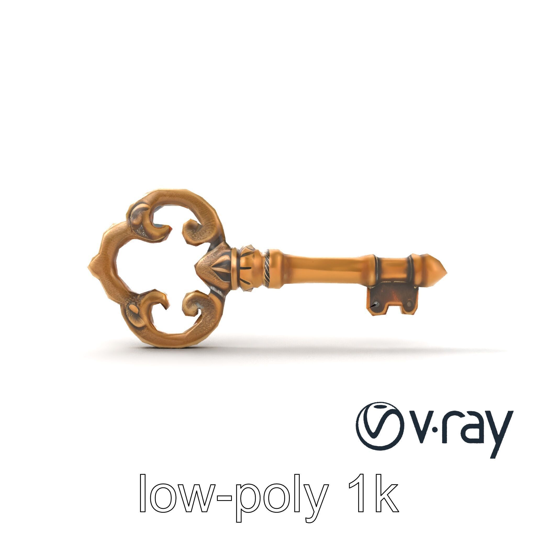 Antique Key Detailed Sculpture model pack Low-poly 3D model_28