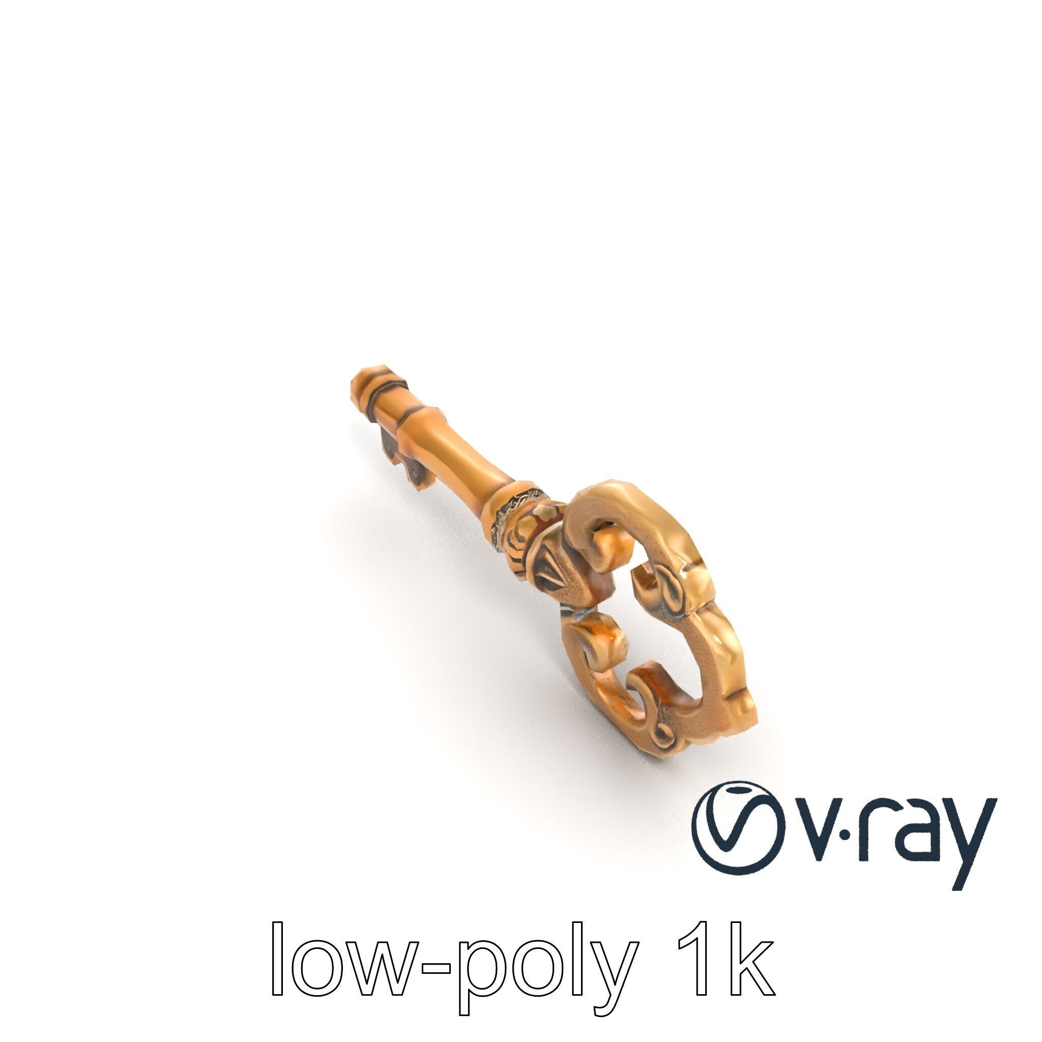 Antique Key Detailed Sculpture model pack Low-poly 3D model_20