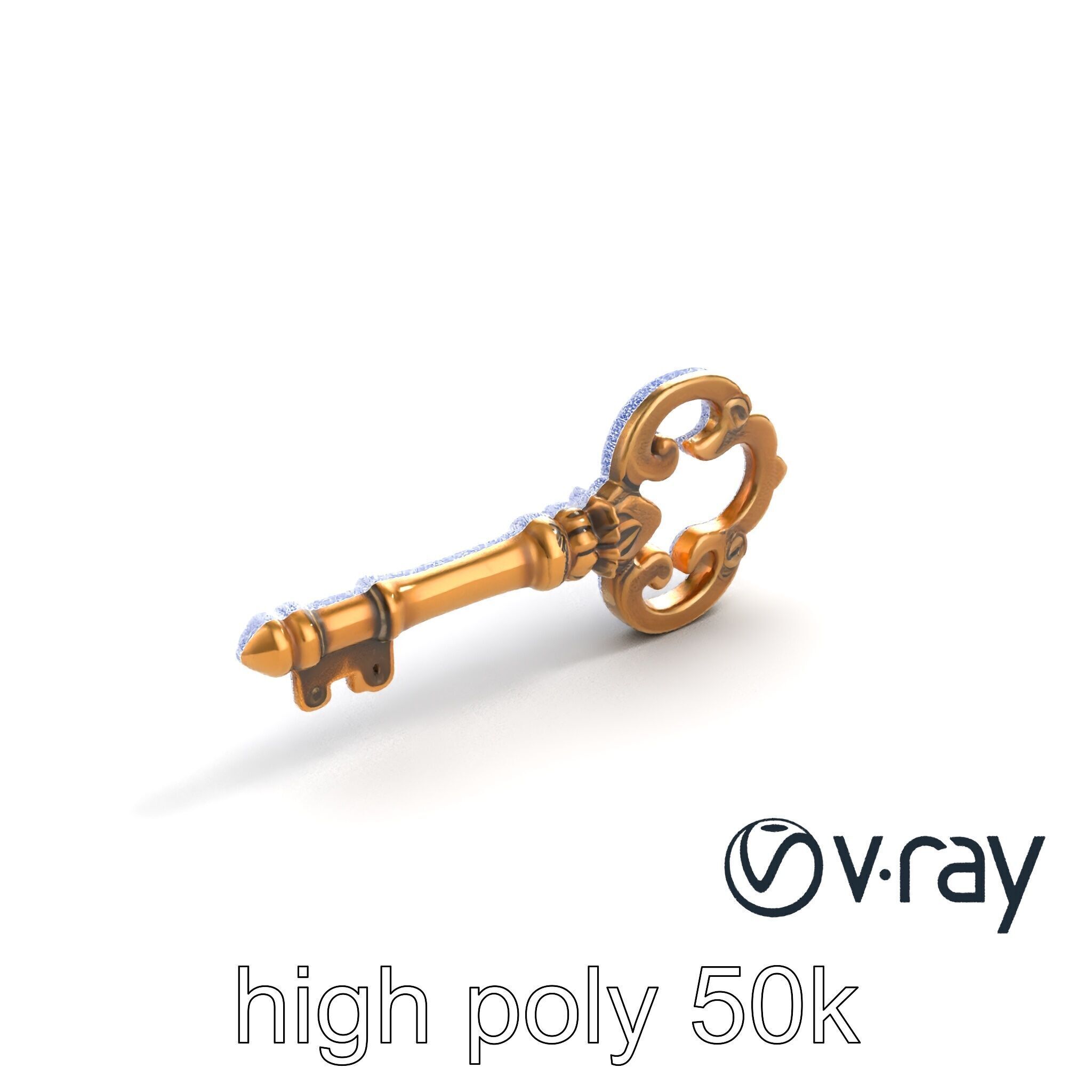 Antique Key Detailed Sculpture model pack Low-poly 3D model_18