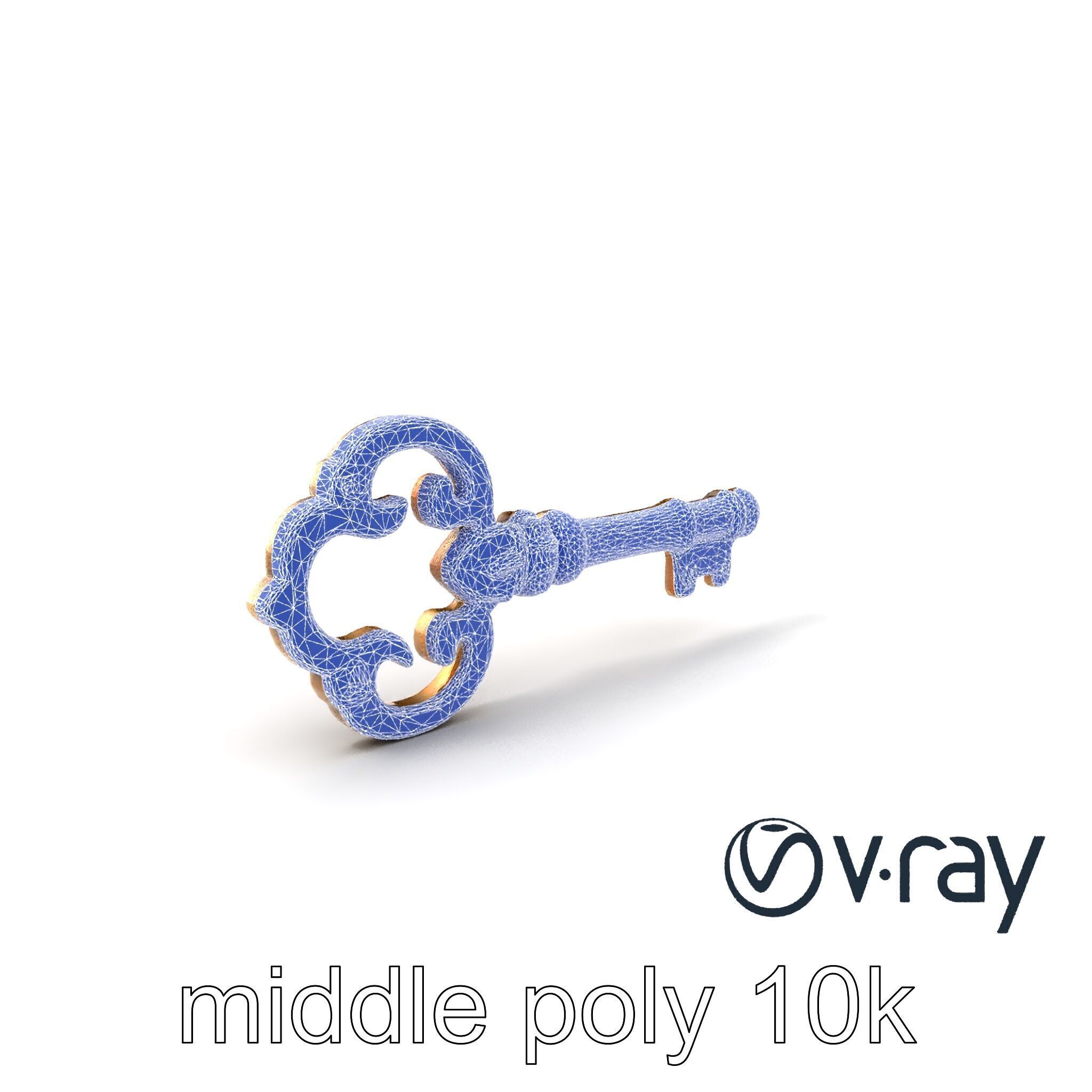 Antique Key Detailed Sculpture model pack Low-poly 3D model_5