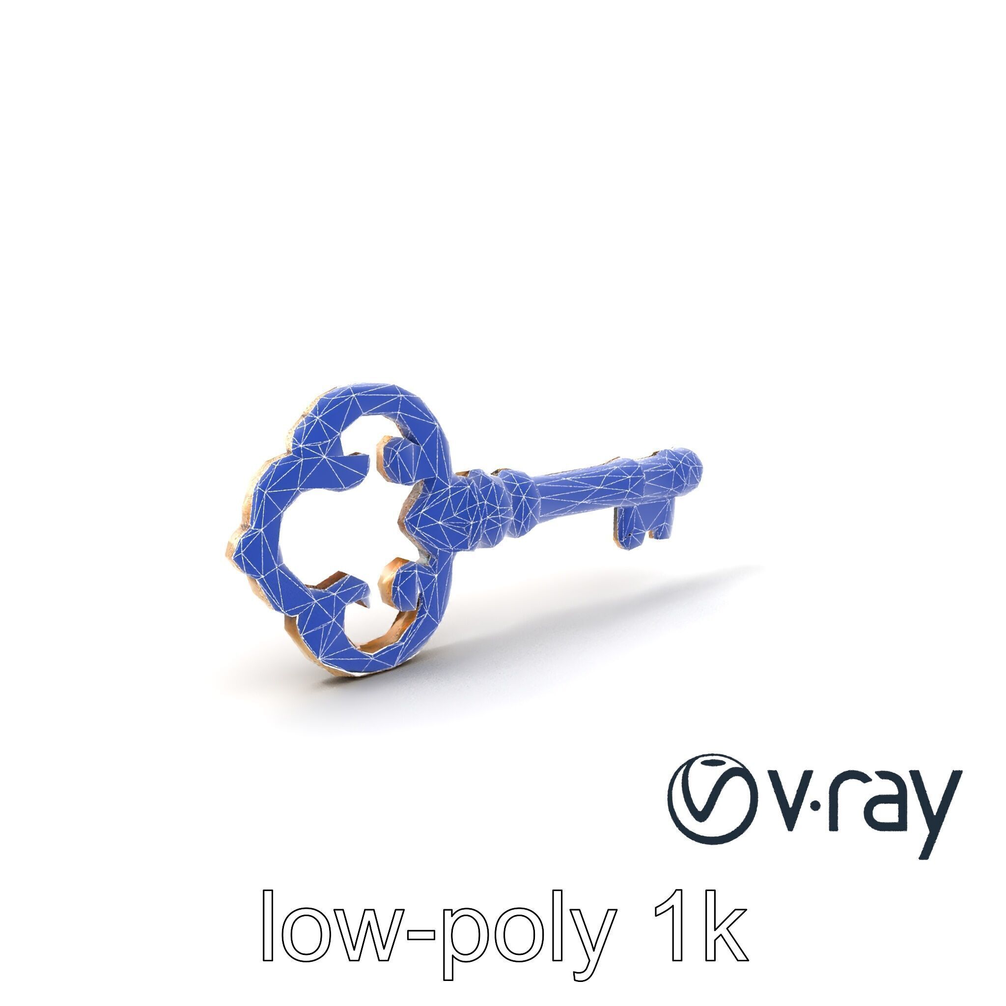 Antique Key Detailed Sculpture model pack Low-poly 3D model_6
