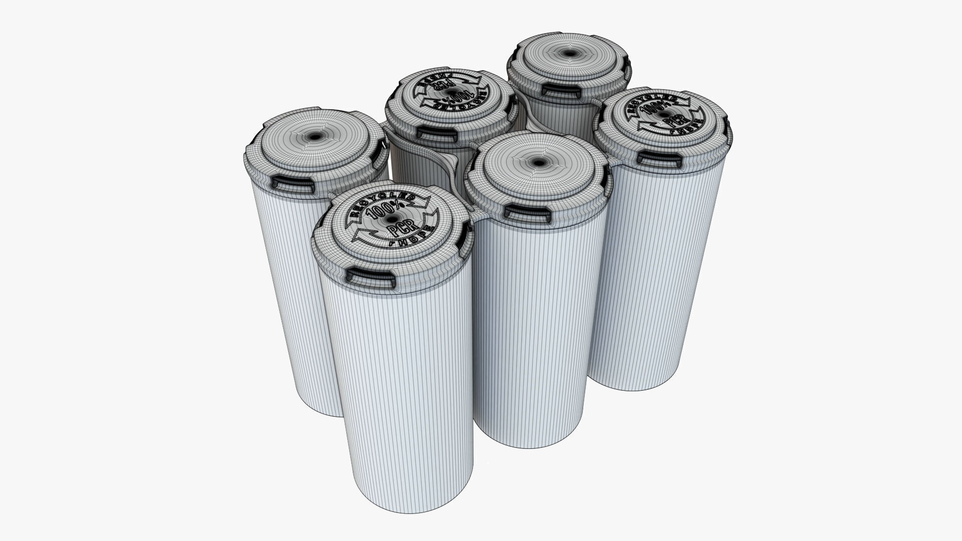 Slim Can 250ml Clip Pak Carrier Handle 6pak 3D model_6