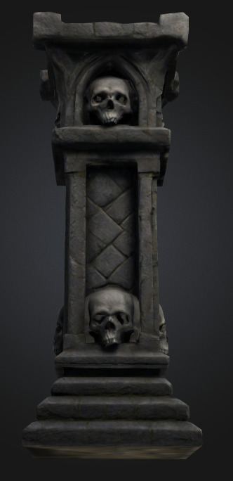 Bone Piller column 3 Low-poly 3D model_4