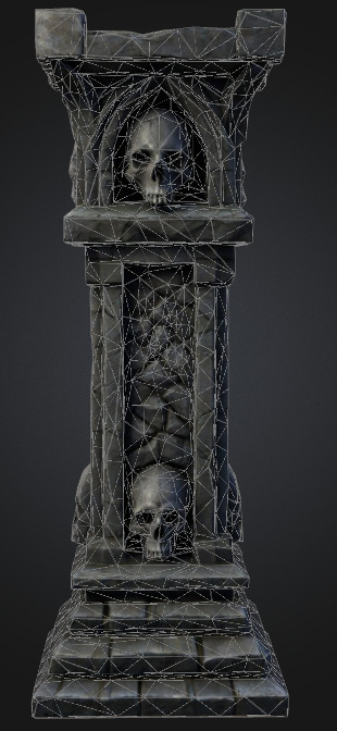 Bone Piller column 3 Low-poly 3D model_1